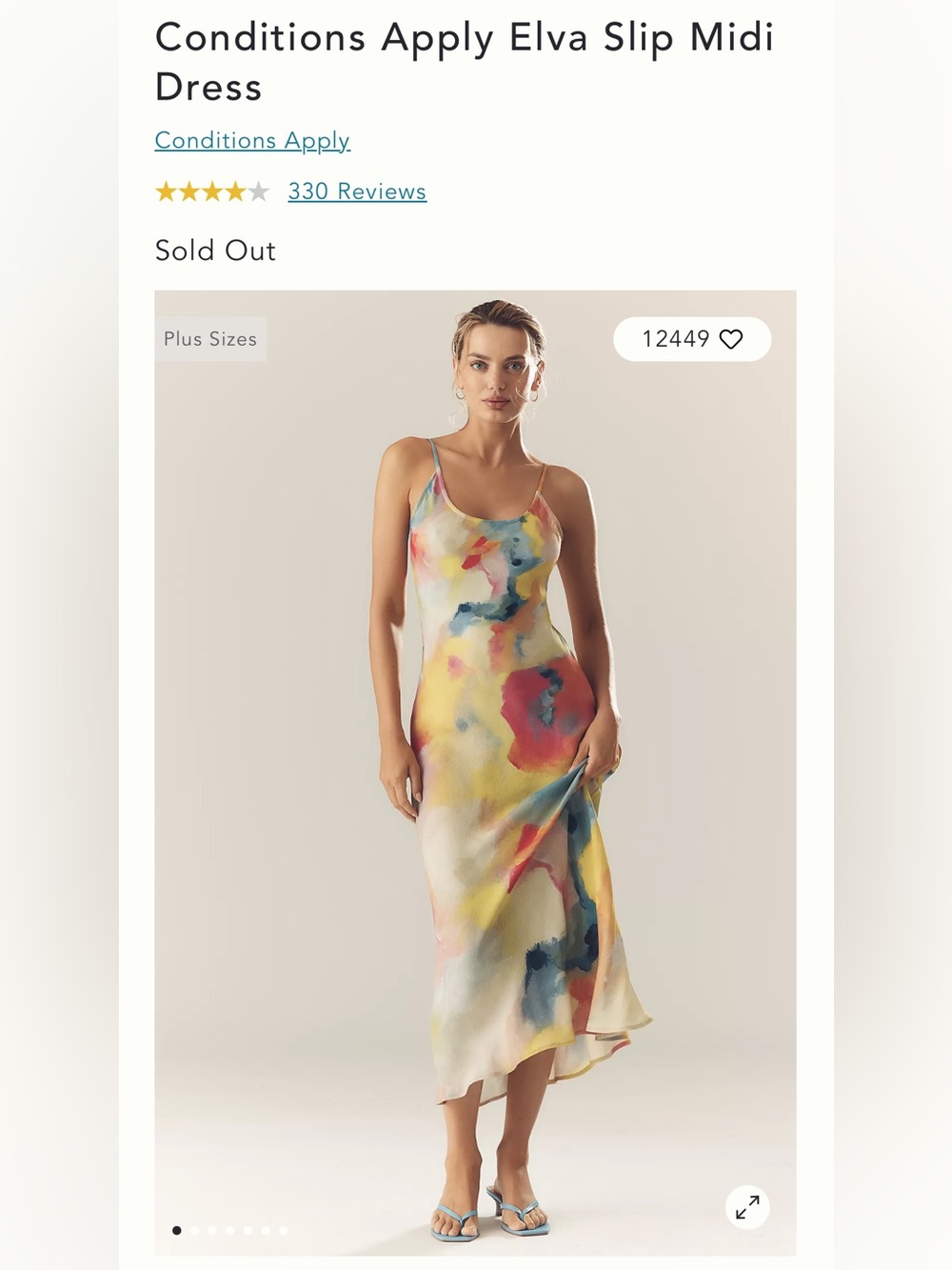 NEW Anthropologie Conditions Apply Elva Slip Dress 3x